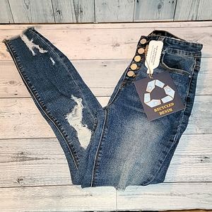 Button fly indigo rein jeans Nwot